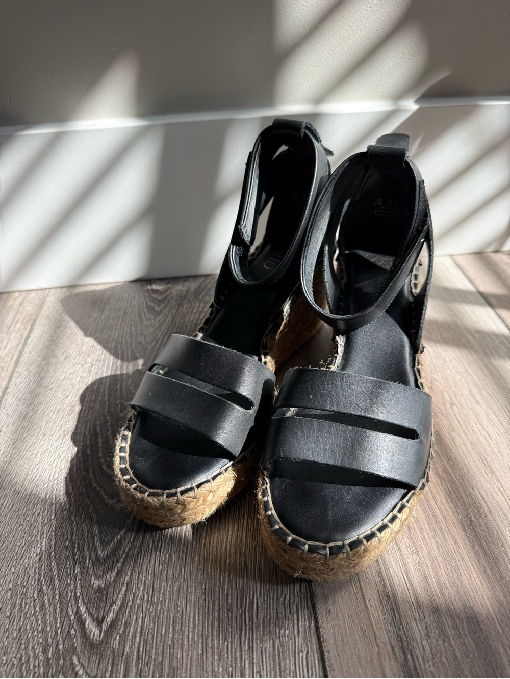 Franco Sarto black Espadrille Platform Sandals